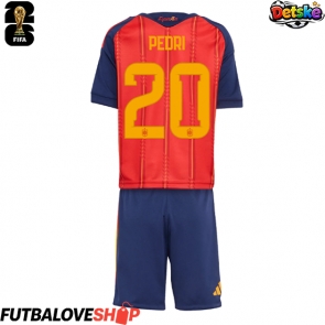 Dres Španielsko Pedri Gonzalez #20 Domáci pre deti MS 2026 Krátky Rukáv (+ trenírky)